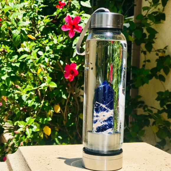 Crystal Glass Waterbottle Crystal Elixir Bottle - Picture 2 of 8